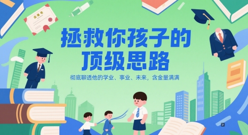 付费文章：拯救你孩子的顶级思路，彻底聊透他的学业、事业、未来，含金量满满-源码天堂