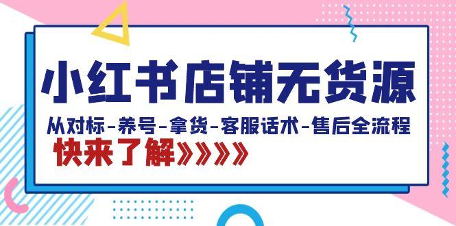 小红书店铺无货源：从对标-养号-拿货-客服话术-售后全流程(20节课)-源码天堂