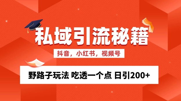 私域流量的精准化获客方法 野路子玩法 吃透一个点 日引200+ 【揭秘】-源码天堂
