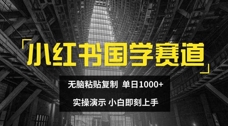 小红书国学赛道，无脑粘贴复制，单日1K，实操演示，小白即刻上手【揭秘】-源码天堂