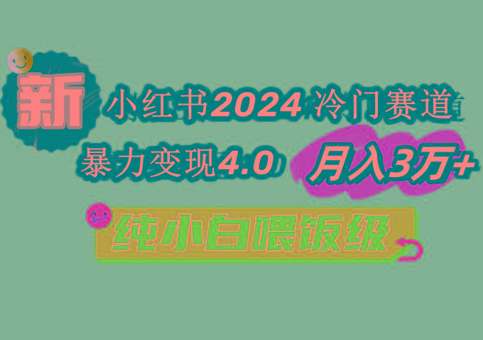 小红书2024冷门赛道 月入3万+ 暴力变现4.0 纯小白喂饭级-源码天堂