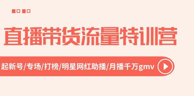 直播带货流量特训营，起新号-专场-打榜-明星网红助播 月播千万gmv(52节-源码天堂
