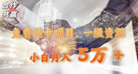免费送卡项目，一级资源，小白月入5万+-源码天堂