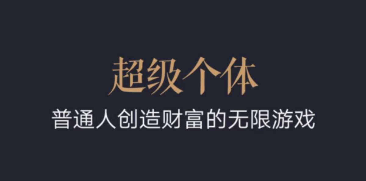 超级个体：2024-2025翻盘指南，普通人创造财富的无限游戏-源码天堂