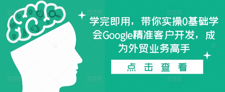 学完即用，带你实操0基础学会Google精准客户开发，成为外贸业务高手-源码天堂