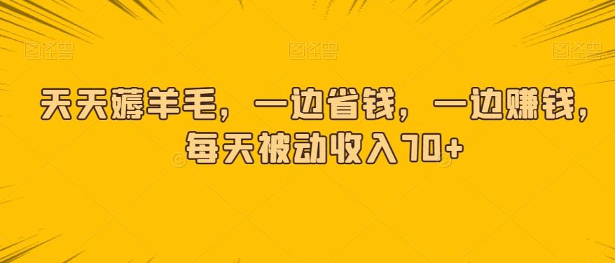 天天薅羊毛，一边省钱，一边赚钱，每天被动收入70+-源码天堂