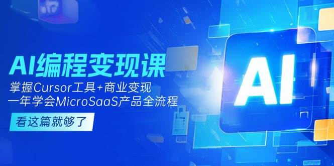 AI编程变现课：掌握Cursor工具+商业变现，一年学会MicroSaaS产品全流程-源码天堂