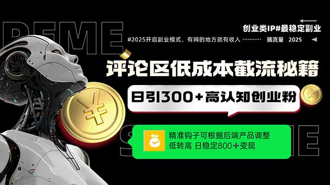 评论区低成本引流秘籍，精准钩子直击用户，单账号日增300+创业粉，日稳…-源码天堂