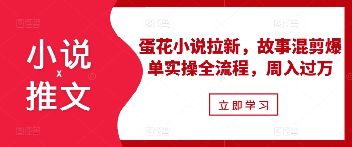 小说推文之蛋花小说拉新，故事混剪爆单实操全流程，周入过万-源码天堂