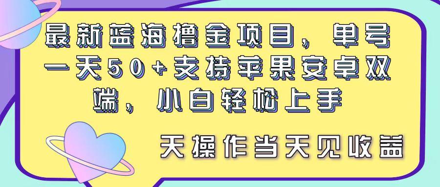 最新蓝海撸金项目，单号一天50+， 支持苹果安卓双端，小白轻松上手 当…-源码天堂