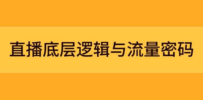 直播底层逻辑与流量密码：定位模型+案例拆解，急速流承接与数据优化全攻略-源码天堂