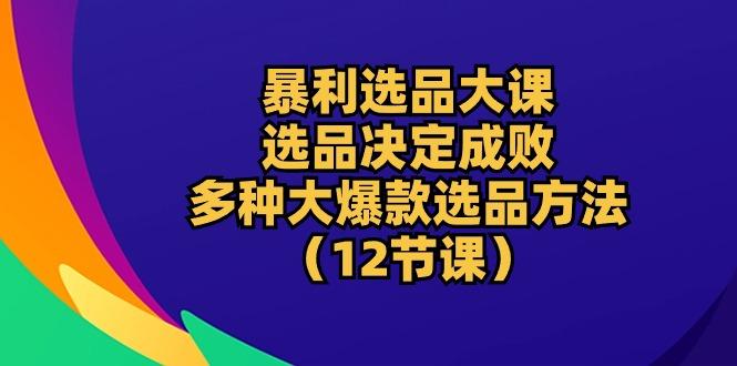 暴利 选品大课：选品决定成败，教你多种大爆款选品方法(12节课-源码天堂