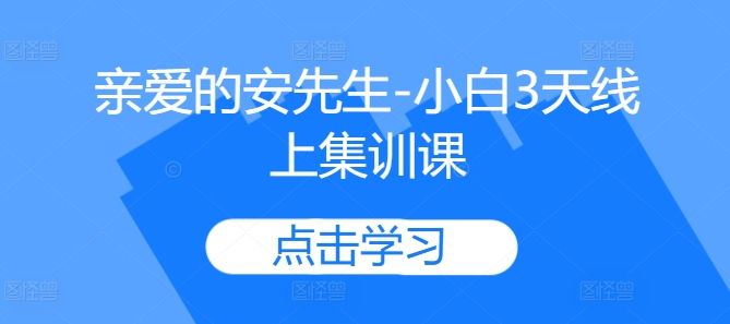 亲爱的安先生-小白3天线上集训课-源码天堂
