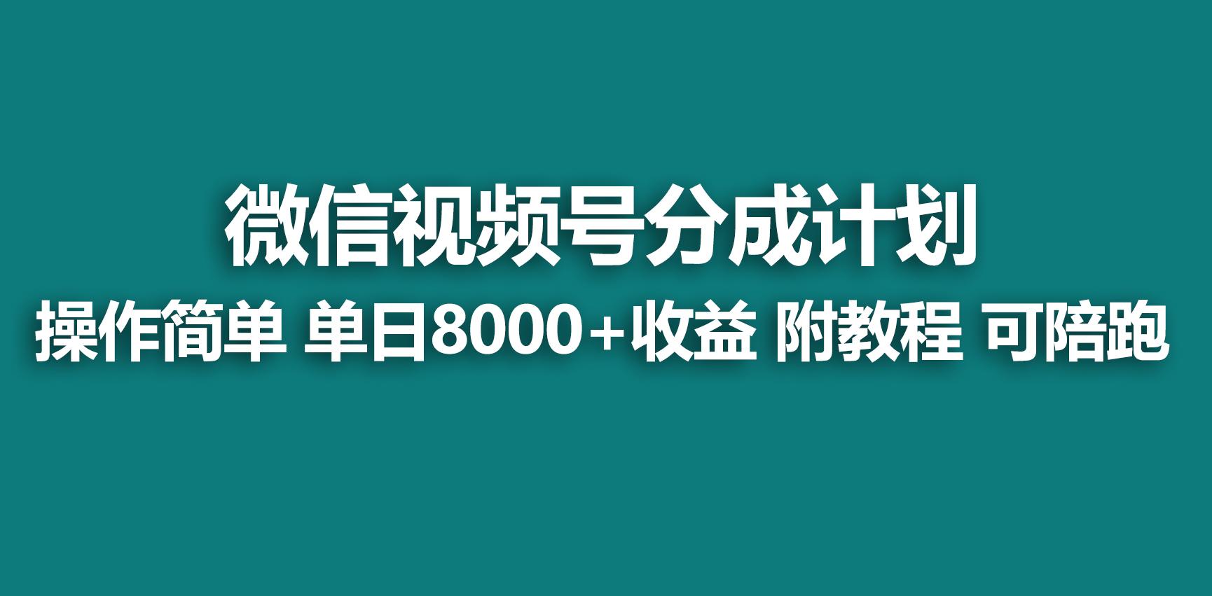 【蓝海项目】视频号分成计划，快速开通收益，单天爆单8000+，送玩法教程-源码天堂